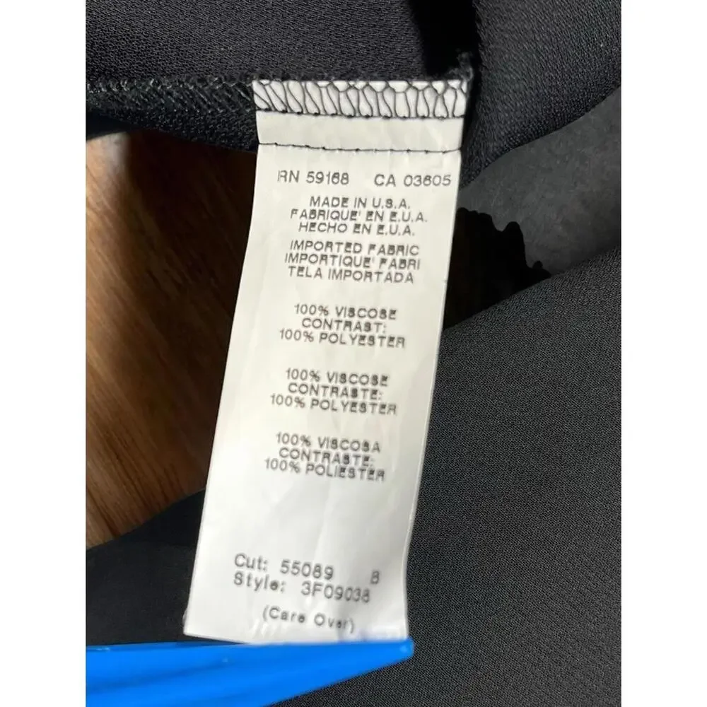 Fifteen Twenty Long Sleeve Blouse Women XS Black Layered Bell Sleeves Night Out - Picture 8 of 12